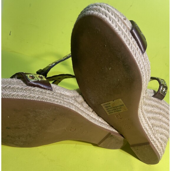 Women's Vince Camuto Signature Dacia Leather Espadrille Wedge Sandals Sz 10 - Picture 8 of 10